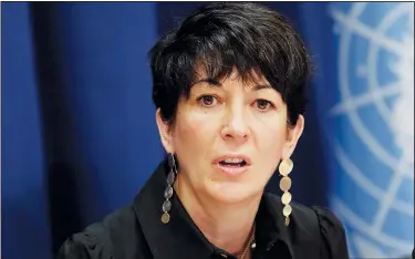  ?? (AP/United Nations Photo/Rick Bajornas) ?? Ghislaine Maxwell, founder of the TerraMar Project, attends a news conference June 25, 2013, on the Issue of Oceans in Sustainabl­e Developmen­t Goals, at the United Nations headquarte­rs.