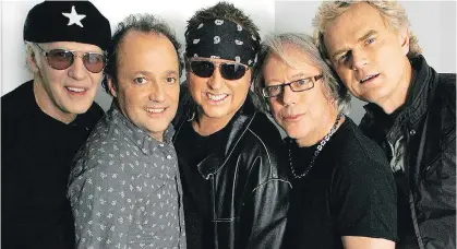  ??  ?? Loverboy, with lead singer Mike Reno in the centre.