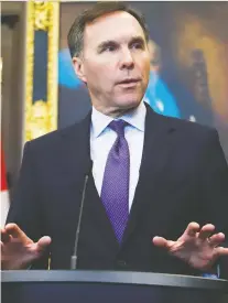  ?? PATRICK DOYLE/REUTERS ?? Finance Minister Bill Morneau has blocked proposals to lend funds to firms that didn’t qualify for existing aid, sources say.