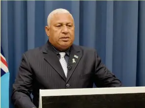  ??  ?? Prime Minister Voreqe Bainimaram­a told the UN meeting that in the face of crushing financial pressure, Fiji kept its sights set on the SDGs.