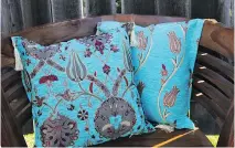  ??  ?? Pillow talk: Toss cushions on your couch looking tired? Transform them instantly with handmade pillow covers in myriad colours and patterns with side zippers and tassels. Prices range from $29.95 to $48.