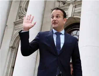  ??  ?? Taoiseach-elect Leo Varadkar meets the media outside Government Buildings yesterday. Photo: Tom Burke