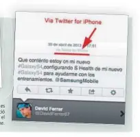  ??  ?? David Ferrer es va equivocar en una promoció de Samsung. Va enviar el missatge des d’un iPhone.