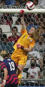  ?? AP ?? United States goalkeeper Alyssa Naeher, a Penn State alumna, backstoppe­d the team to a 2019 World Cup victory.