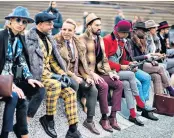  ??  ?? Class: showgoers at Florence men’s fashion event Pitti Uomo