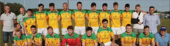  ??  ?? The St. Fintan’s squad before their defeat in the All-County Hurling League Division 7 final in Kilmore on Sunday.