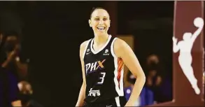  ?? Christian Petersen / Getty Images ?? Diana Taurasi of the Phoenix Mercury reacts during the second half of Game 3 of the WNBA semifinals against the Las Vegas Aces in October.