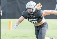  ?? Photo courtesy of CU athletics ?? Junior tight end Brady Russell is one of the leaders for the Colorado Buffaloes.