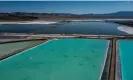  ?? Photograph: Carlos Barría/ ?? Lithium evaporatio­n ponds at the Albemarle facility.