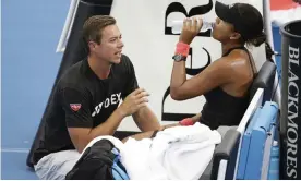  ??  ?? Naomi Osaka with Sascha Bajin at the Brisbane Internatio­nal tournament. The world No 1 announced her split with the coach in a blunt, matter-of-fact fashion. Photograph: Tertius Pickard/AP