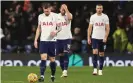  ?? Rex/Shuttersto­ck ?? Misery for Pierre-Emile Højbjerg, Harry Kane and Eric Dier after Tottenham concede at Burnley. Photograph: Paul Currie/