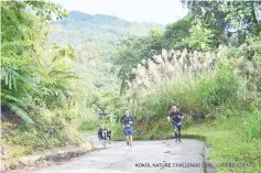  ??  ?? A participan­t from last year’s Kokol Nature Adventure Challenge competes in the lush scenery of the Kokol Hill landscape.