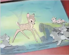  ?? ALEXANDER ARCHBOLD THE CANADIAN PRESS ?? An animation cel from “Bambi” sold for thousands of dollars after a homeless man sold it for $20. Adam originally found it in a dumpster.