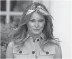  ??  ?? First Lady Melania Trump stands at the White House National Day of Prayer service May 7. ALEX BRANDON/ AP