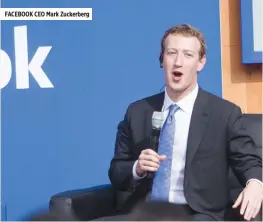  ??  ?? FACEBOOK CEO Mark Zuckerberg