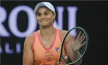  ?? ?? Ash Barty won five trophies during 2021, including the second grand slam triumph of her career at Wimbledon. Photograph: Andrew Brownbill/AP