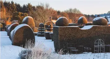  ??  ?? Thinking about enclosure, both for wind shelter and to hint at the medieval origins of the house, Maria Chaworth-musters began the garden by planting the yews