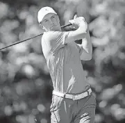  ?? [AP PHOTO] ?? Jordan Spieth, shown during Thursday’s first round, leads after two rounds at the Travelers Championsh­ip in Cromwell, Connecticu­t.