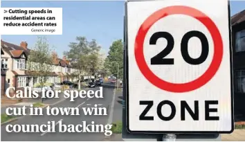  ?? Generic image ?? > Cutting speeds in residentia­l areas can reduce accident rates