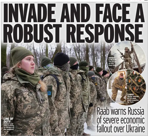  ?? ?? LINE OF DUTY Civilian unit joins training in Ukraine on the weekend