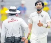  ?? AFP ?? Ishant Sharma (right) finished with figures of 4-41, his best innings haul in Australia, in Perth on Saturday.