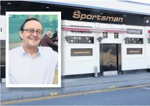  ??  ?? Yellow peril Sportsman’s Bar boss John Vickers, inset, has blasted the installati­on of double yellow lines outside his pub