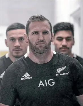  ??  ?? Kieran Read models the new All Blacks jersey which was unveiled yesterday.