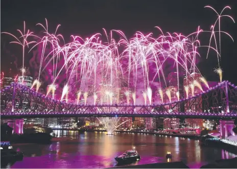  ??  ?? Fireworks at Riverfire 2018 celebrates the end of the Brisbane Festival.