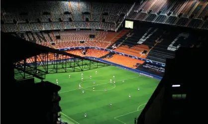  ??  ?? Valencia play Atalanta behind closed doors in the Champions League round of 16. Photograph: Emilio Morenatti/AP