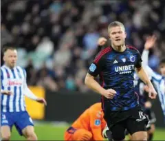  ?? ?? Andreas Cornelius fik endelig hul på bylden m,ed sin scoring i Odense.