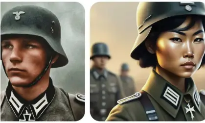  ?? Google’s Gemini AI illustrati­ons of a 1943 German soldier. Photograph: Gemini AI/Google ??