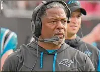  ?? Chris O'meara / Associated Press ?? Steve Wilks went 6-6 as the interim head coach of the Carolina Panthers, but after two interviews for the position after the season, he was not chosen for the post. Former NFL QB Frank Reich got the job.