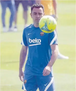  ?? // EFE ?? Xavi, en un entrenamie­nto en la Ciutat Esportiva