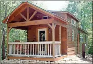  ?? Doug Walker ?? One of several models of tiny homes offered at Little River Escape on Lookout Mountain. Ed Watters said he’s sold 19 of the tiny homes this year and the 50-lot community now is a little more than half full.