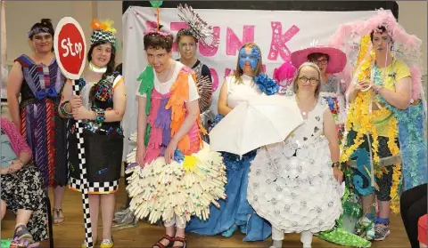  ??  ?? Models who took part in the recent Junk Kouture Fashion event at CWCW Enniscorth­y.