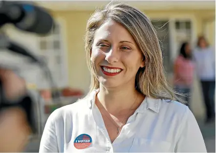  ?? AP ?? Katie Hill resigned as a US congresswo­man after someone – allegedly her estranged husband – leaked naked photos of her.