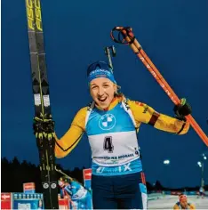  ?? Foto: Getty Images ?? Starkes Finale: Franziska Preuß, hier in Nove Mesto, Dritte im Gesamtwelt­cup.