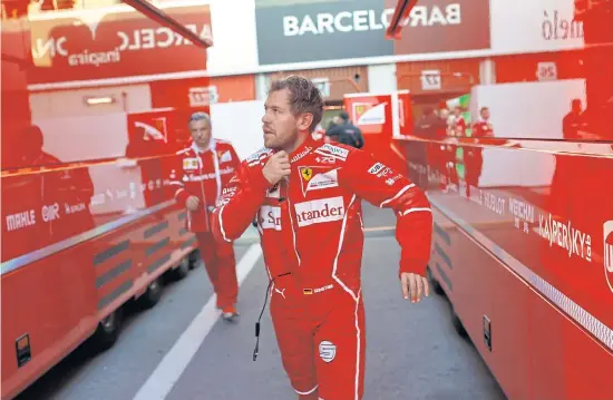  ??  ?? Ferrari’s Sebastian Vettel during a pre-season test in Barcelona.