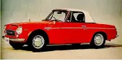  ??  ?? Below: Very British: the lines of the Fairlady roadster echo its MGB influence