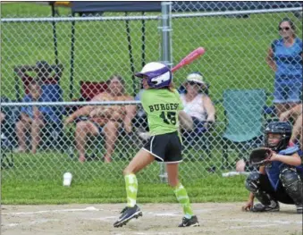  ??  ?? Audrey Burgess bats for Miss Saratoga Softball.