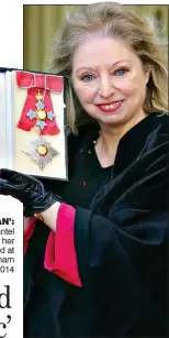  ?? ?? ‘PARTISAN’: Hilary Mantel accepting her Damehood at Buckingham Palace in 2014