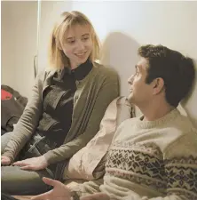  ??  ?? GETTING TO KNOW YOU: Emily (Zoe Kazan) and Kumail Nanjiani discuss their lives. ‘The Big Sick’ is based on events during the courtship of Nanjiani and his wife.