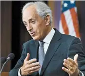  ?? MICHAEL REYNOLDS/EPA ?? Sen. Bob Corker, R-Tenn., responded Sunday on Twitter to a series of critical tweets from President Donald Trump.