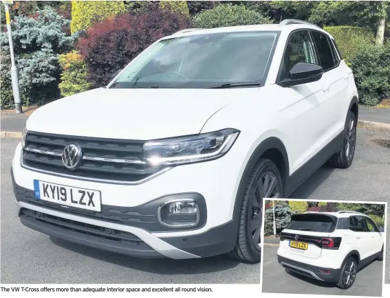  ??  ?? The VW T-Cross offers more than adequate interior space and excellent all round vision.