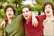  ?? COURTESY OF THE SUNDANCE INSTITUTE ?? A scene from the documentar­y “Three Identical Strangers,” about triplets separated at birth and reunited years later.