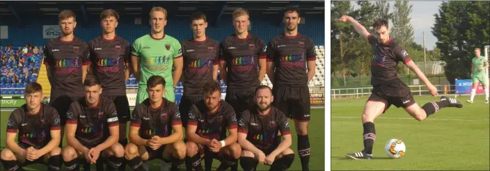  ??  ?? The Wexford team before kick-off on Friday. Back (from left): Owen McCormack, Eoin Porter, Corey Chambers, Dean Kelly, A.J. Lehane, Ross Kenny. Front (from left): Danny Doyle, C raig McCabe (capt.), Aaron Dobbs, Aaron O’Connor, Mikey Byrne. Photograph:...