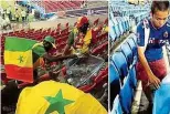  ??  ?? Fans aus Senegal und Japan putzen