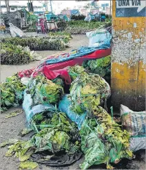  ?? PATRICIA OLEAS / EXPRESO ?? Riobamba. Los productos se pudren dentro del mercado mayorista.