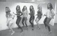  ??  ?? Fifth Harmony, from left: Normani Kordei, Ally Brooke, Camila Cabello, Lauren Jauregui and Dinah Jane teach USA TODAY’s Carly Mallenbaum ( third from left) some moves from their Work From Home video.