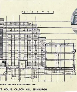  ??  ?? A cross section of St Andrew’s House in Edinburgh, inset, built in 1937 and earmarked by Nazis as potential HQ